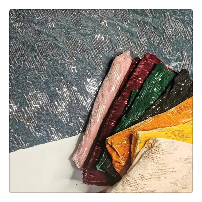 african wed velvet embroidery fabric gray lace fabric sequin embroidery fabric