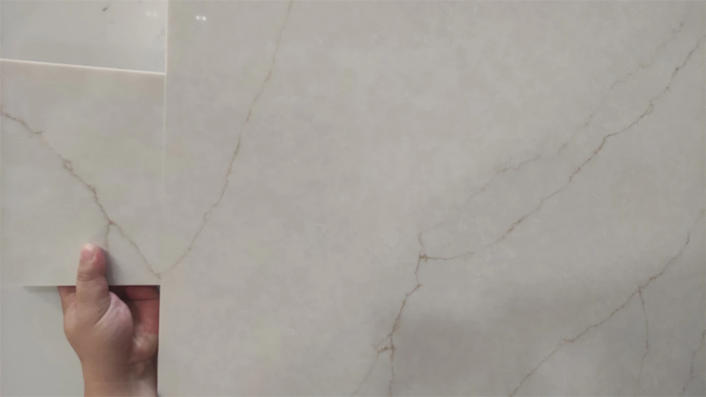 SMT silicon free zero 0 Silica Stone White Polished Surface Luce Castade Artificial Quartz Countertop Slabs Wholesale Price