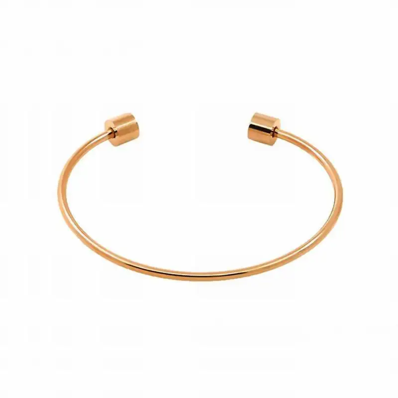 Wholesale 2mm Stainless steel DIY Jewelry Findings Pvd plated jewelry Accessories Ball end Screws Off Cuff Bangle Bracelet