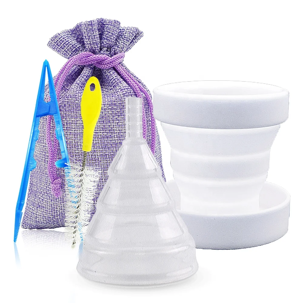 
Medical Silicone Menstrual Cup Sterilizer with Brush Feminine Hygiene Menstrual Cup Sterilizing Menstrual Cup for Women 