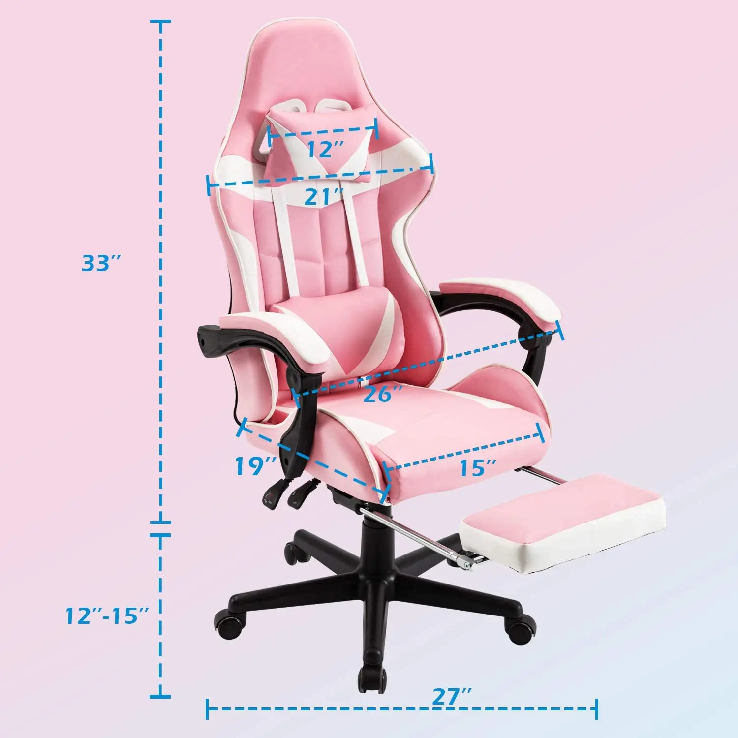  Милый розовый игровой стул silla с подставкой для ног