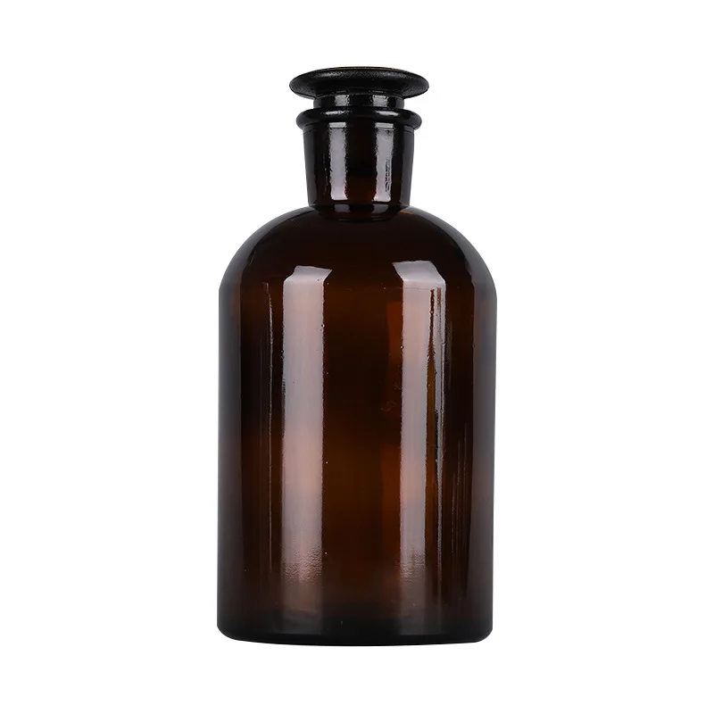 
Manufacturer 30ml 60ml 125ml 250ml 500ml 1L Dark Amber Glass Apothecary Jar with Glass Lid Stopper Brown Bottle 