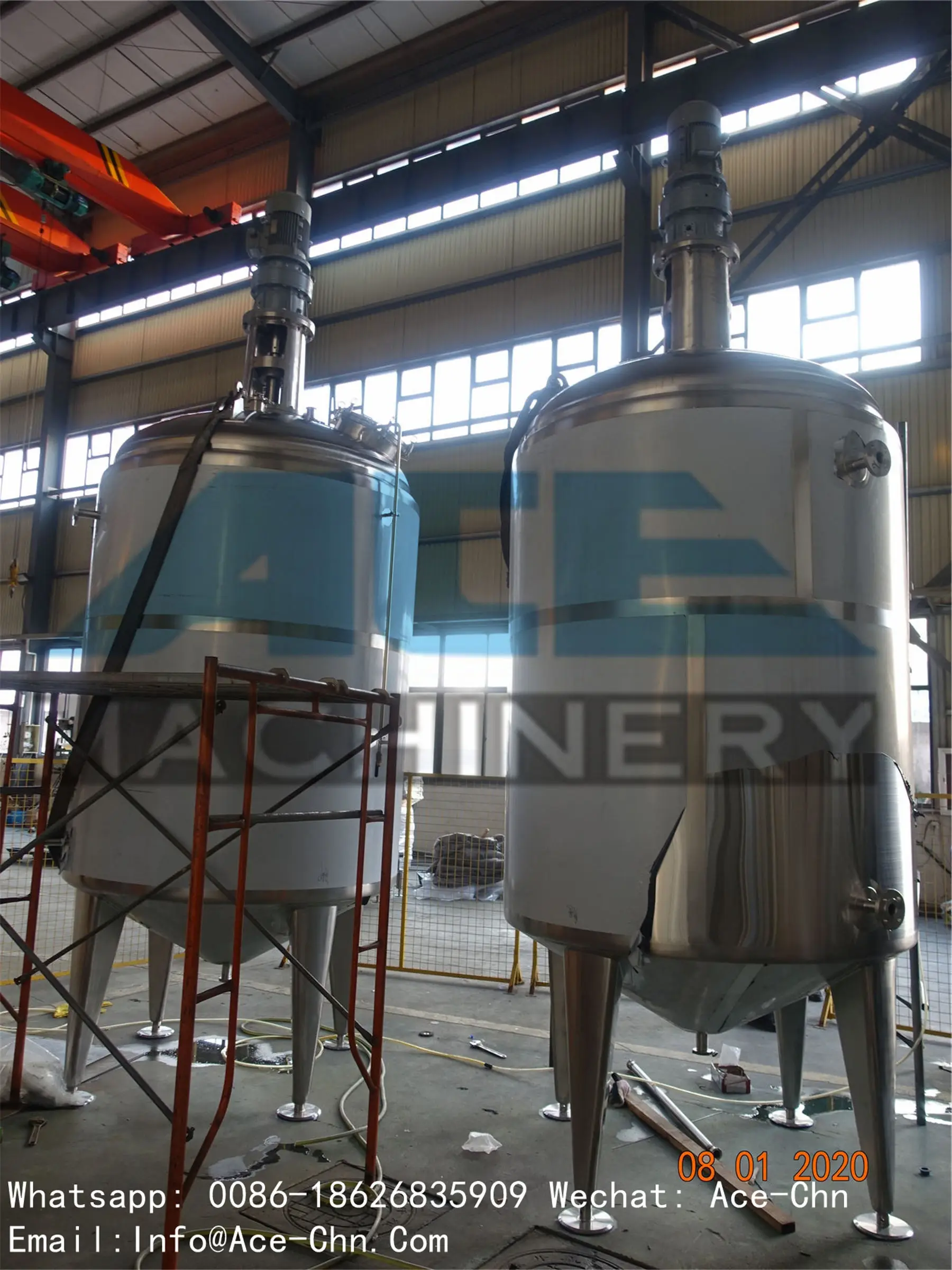 Ace 1000L Electric Heating Soap Shampoo Body Lotion Making Machine Blending / Small Mixing Tank