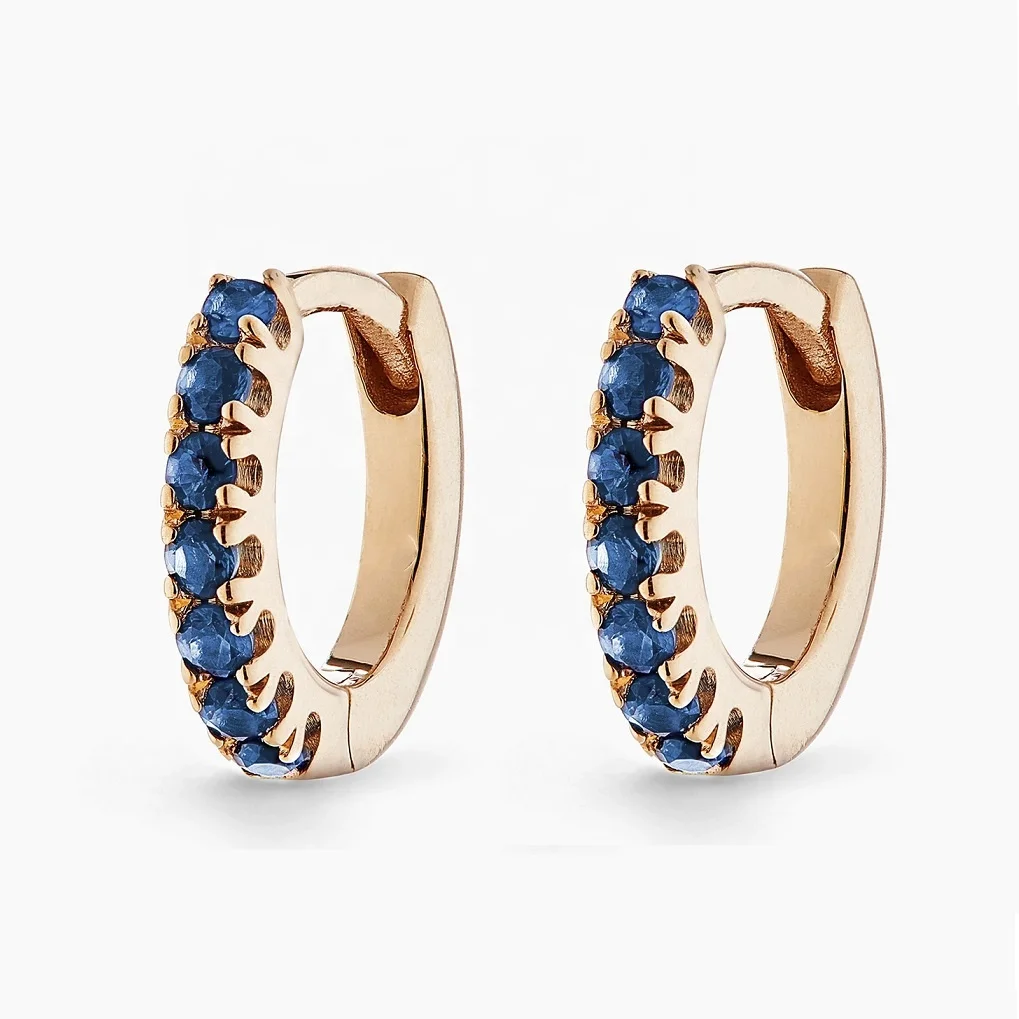 LOZRUNVE 925 Sterling Silver Micro Pave Multi Colored Black CZ Base Huggie Hoop Earrings Rainbow