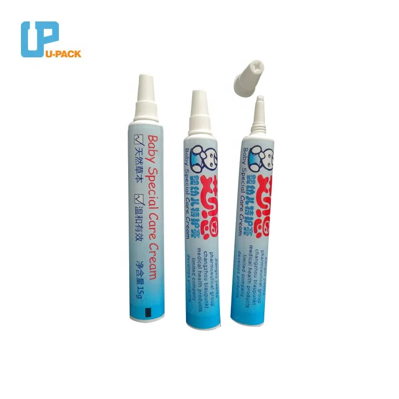 Blind orifice ABL Laminated Nozzle Medicine Ointment Plastic Tube with Bullet Cap Cosmetic Acne Tube Packaging with Nozzle Tip