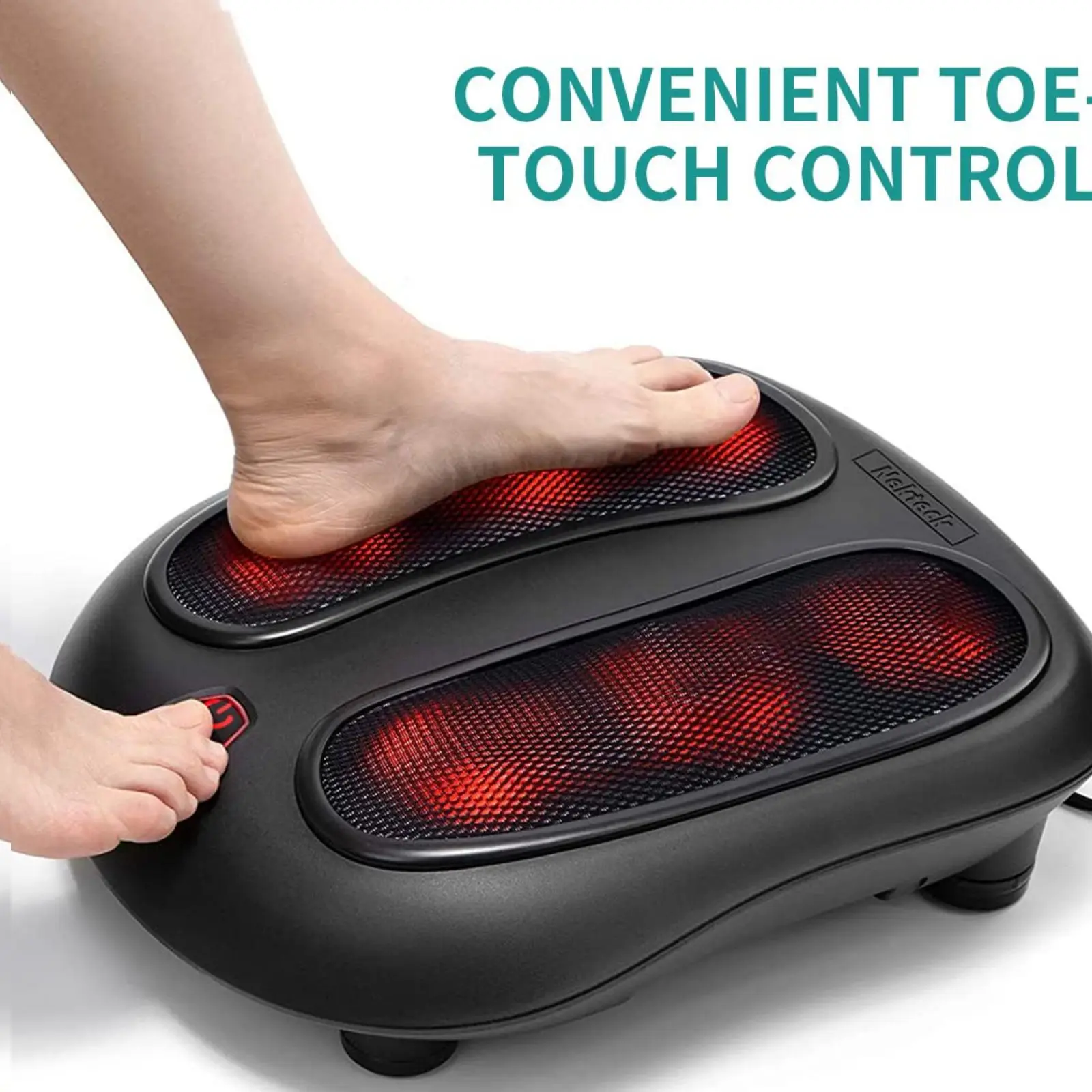 Hot Selling Heated 6 Massages Head Electric Back Foot Machine Massage Device Shiatsu Foot Massager With Heat