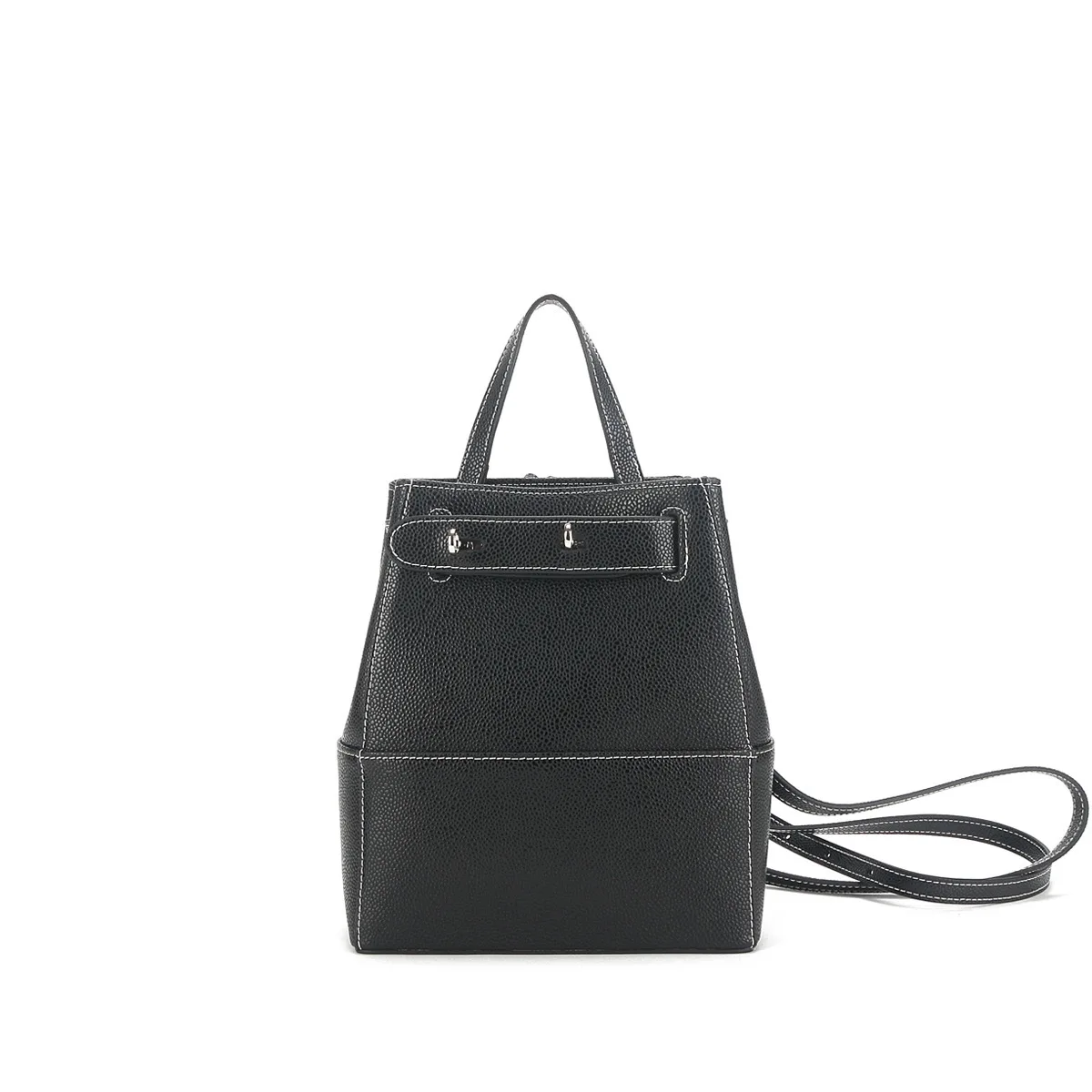 Vintage backpack South Korea special-interest design the oftn caviar cowhide all-match simple bucket bag women