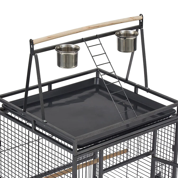 For Parrot Cockatiel Finch Pet House Rolling Stand Bird Cage Include Seed Guard