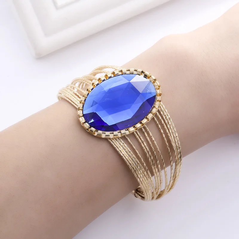 
Wholesale hot style exaggerated large glass crystal bracelets for women jewelry 