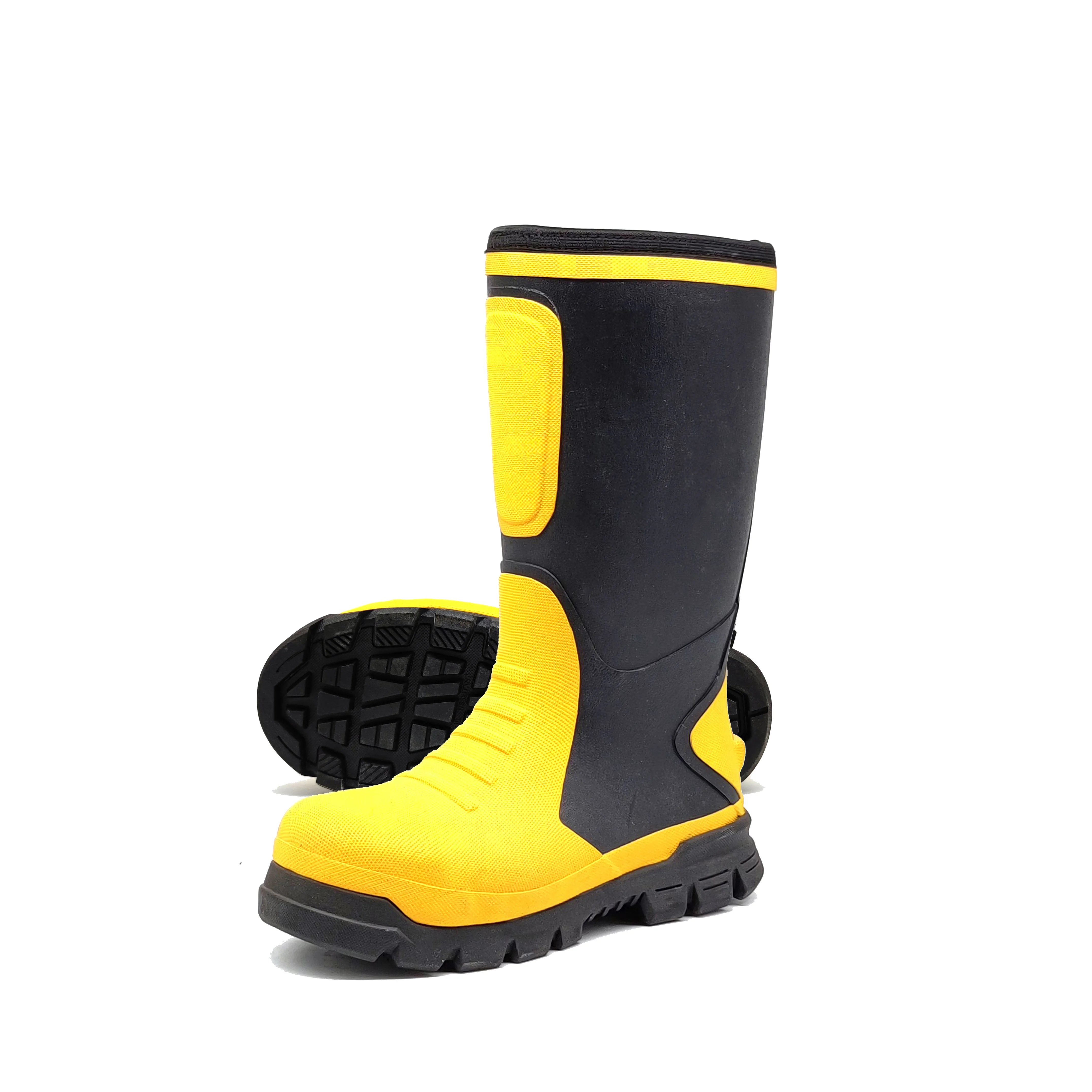 OEM Anti puncture safety smash-proof steel toe  flame-retardant  fire fighting boots fire fighter boots men