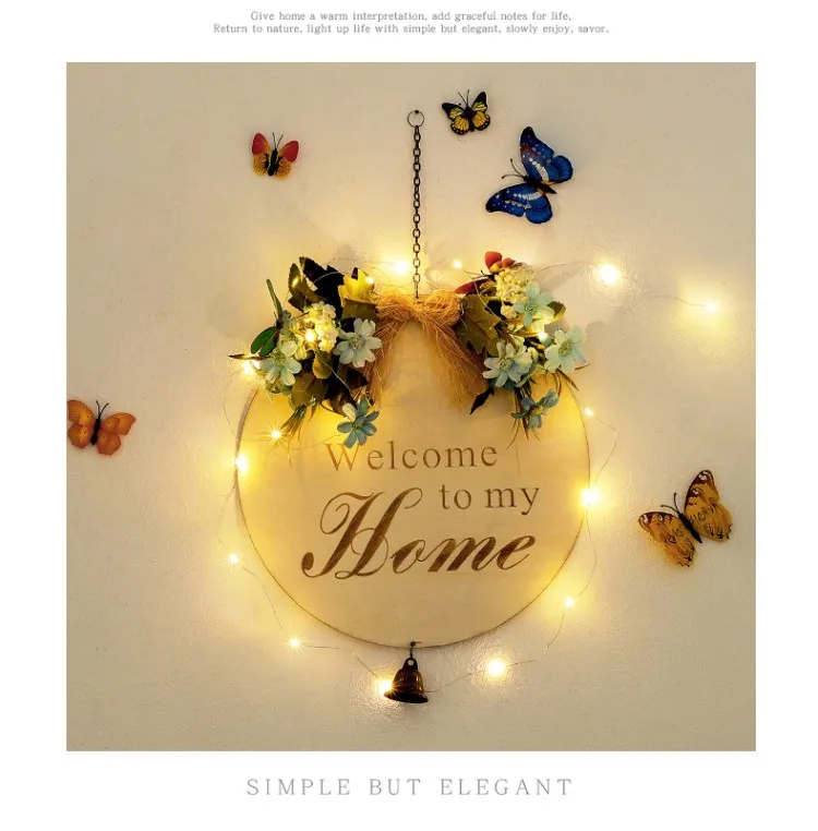 Custom Welcome Front Door Round Wooden Sign Hanging Welcome Sign Farmhouse Porch Spring Welcome Sign Front Door Decoration