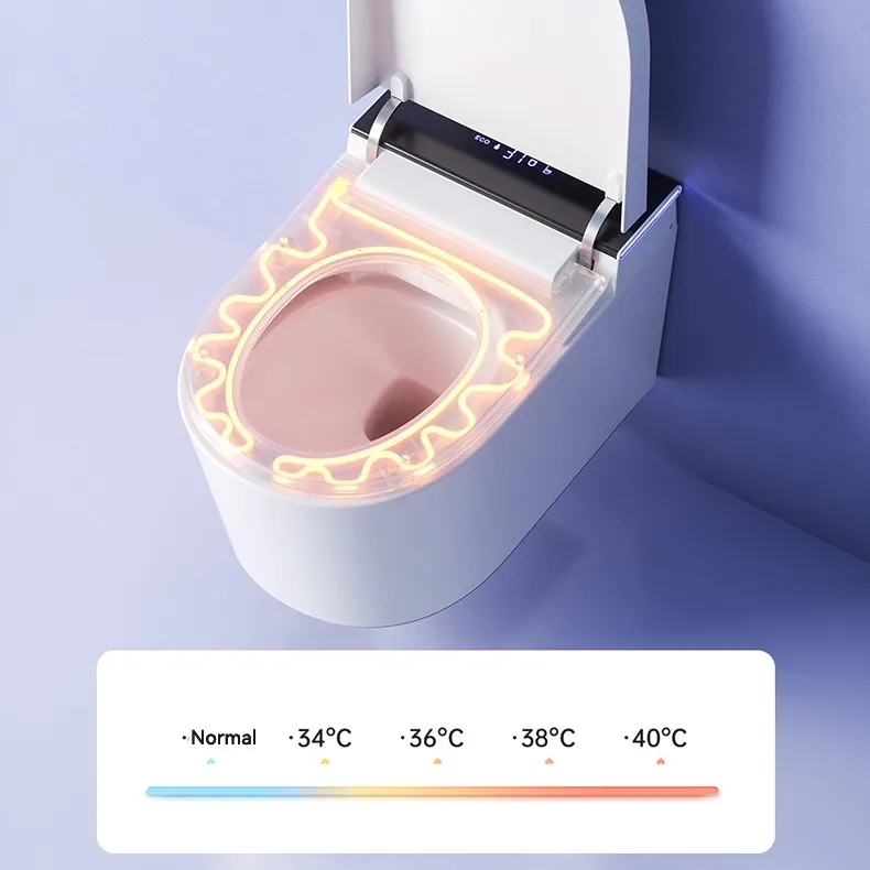 Sanitary Ware Wall Mounted Automatic Water Closet Bathroom Ceramic Hanging Intelligent Toilet Bowl Wall Hung Smart Toilet