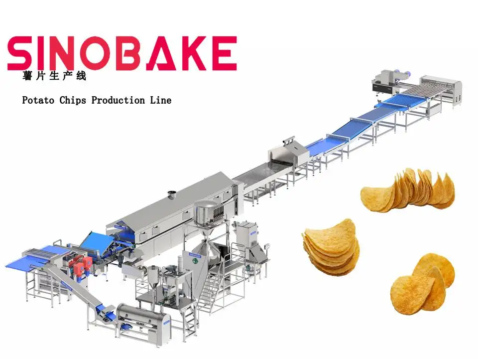 Fully automatic potato chips making machine price  For Snack Food Industry Hard Biscuit Making Machine Plant