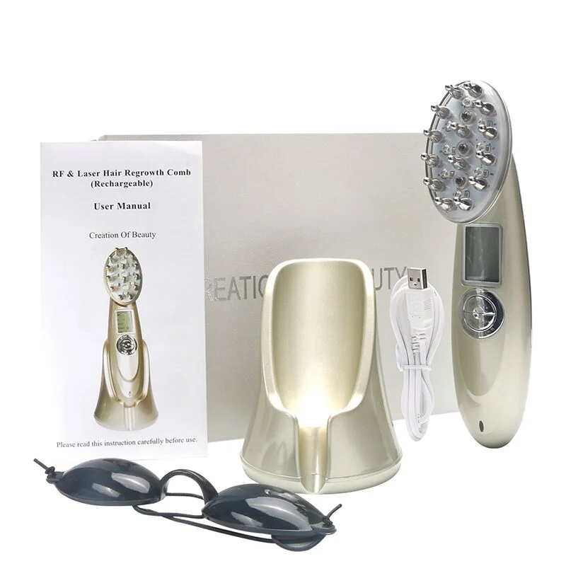 Light RF Hair Loss Renewable Therapy Vibration Massage Scalp Laser Hair Growth Rechargeable Care Deviceh