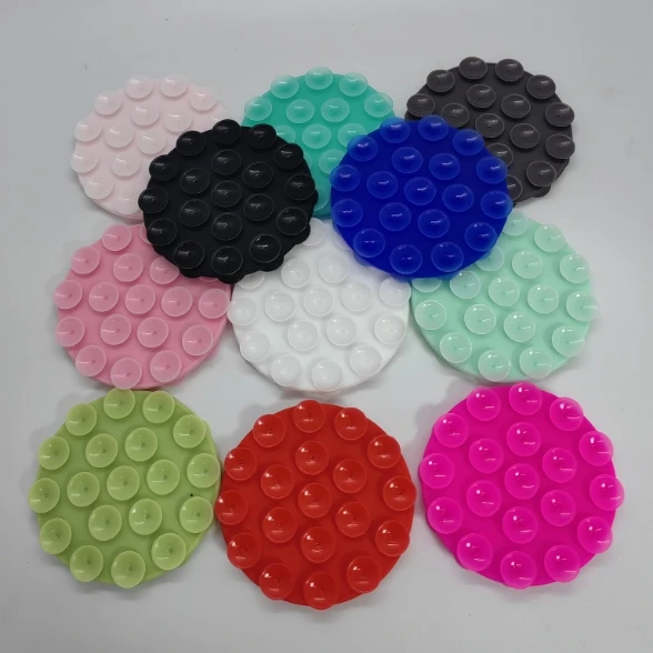 New wholesale silicone phone wallet case double side silicone suction pad for mobile phone houseware