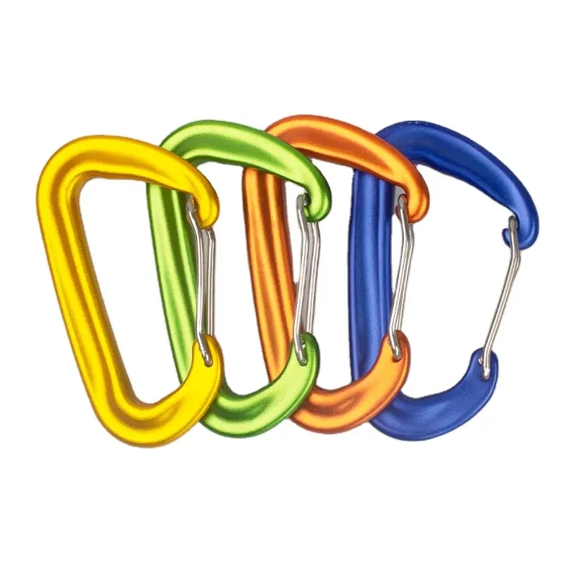 Jensan Hot Sale Aluminum Quick Locking Rock Climbing Carabinercarabiner Aluminum Small Locking Wire Gate Carabiner For Hammock