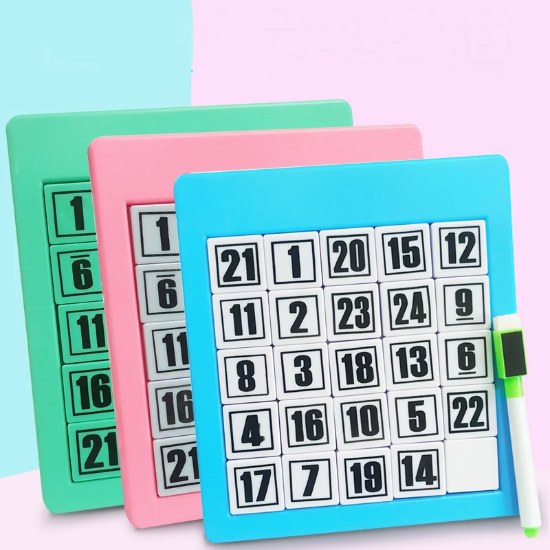 Klotski Game Huarong Road Board Math Game Early Educational  pegged puzzles Magnetic 15/24 piece Number Sliding Puzzle HH