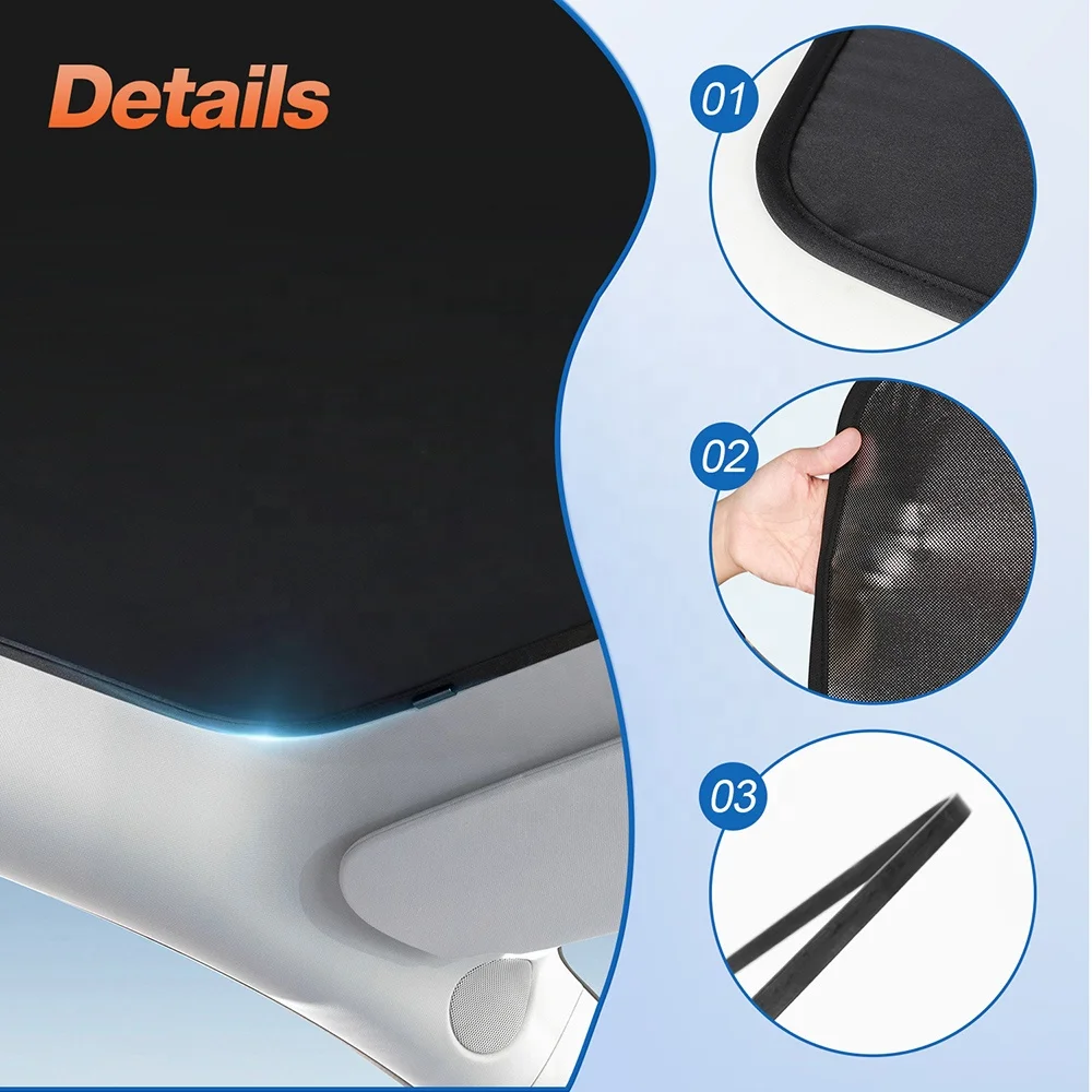 2022 2023 Model 3 nanotechnology high density panoramic sun shade for tesla model y roof sunshade