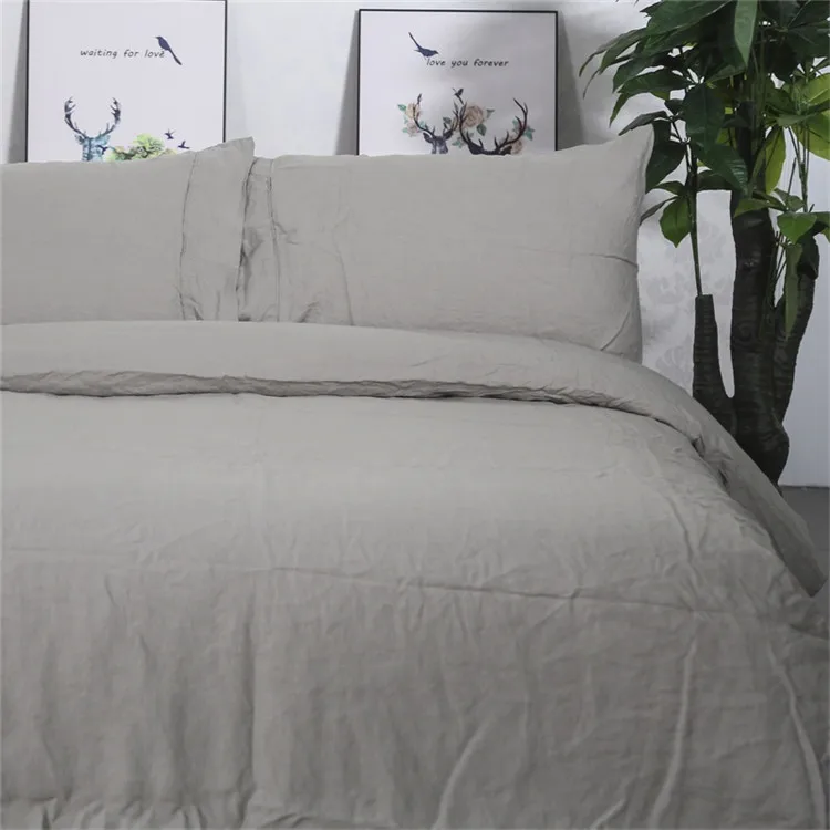 bedroom natural stone washed linen comforter home wholesale high quilt bedding set gray winter comforter bedding set