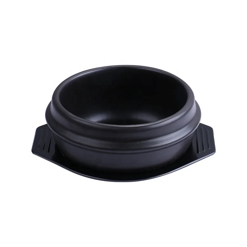 Korean Soybean Paste Soup Stone Bowl Korean Cuisine Dolsot Bibimbap Rice Soup Stone Bowl Black Casseroles Food Serving Bowl Set