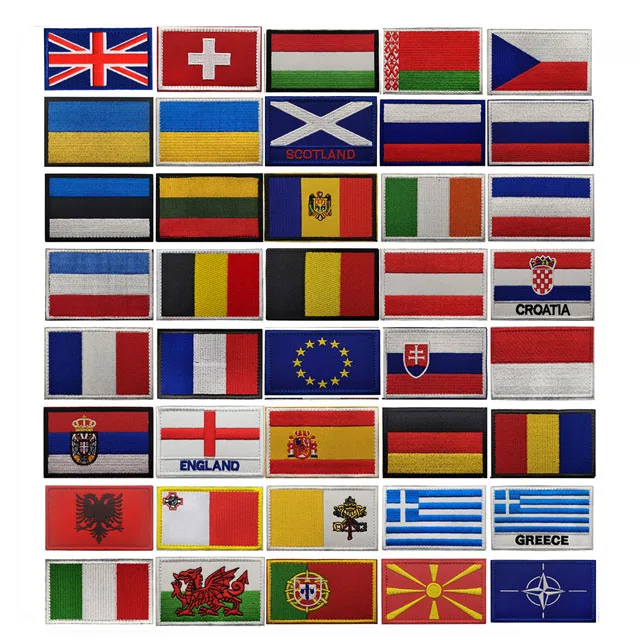 Custom small  Embroidered iron on sew on stick on  many Country Britain brazil korean  philippine australian Flag Patch