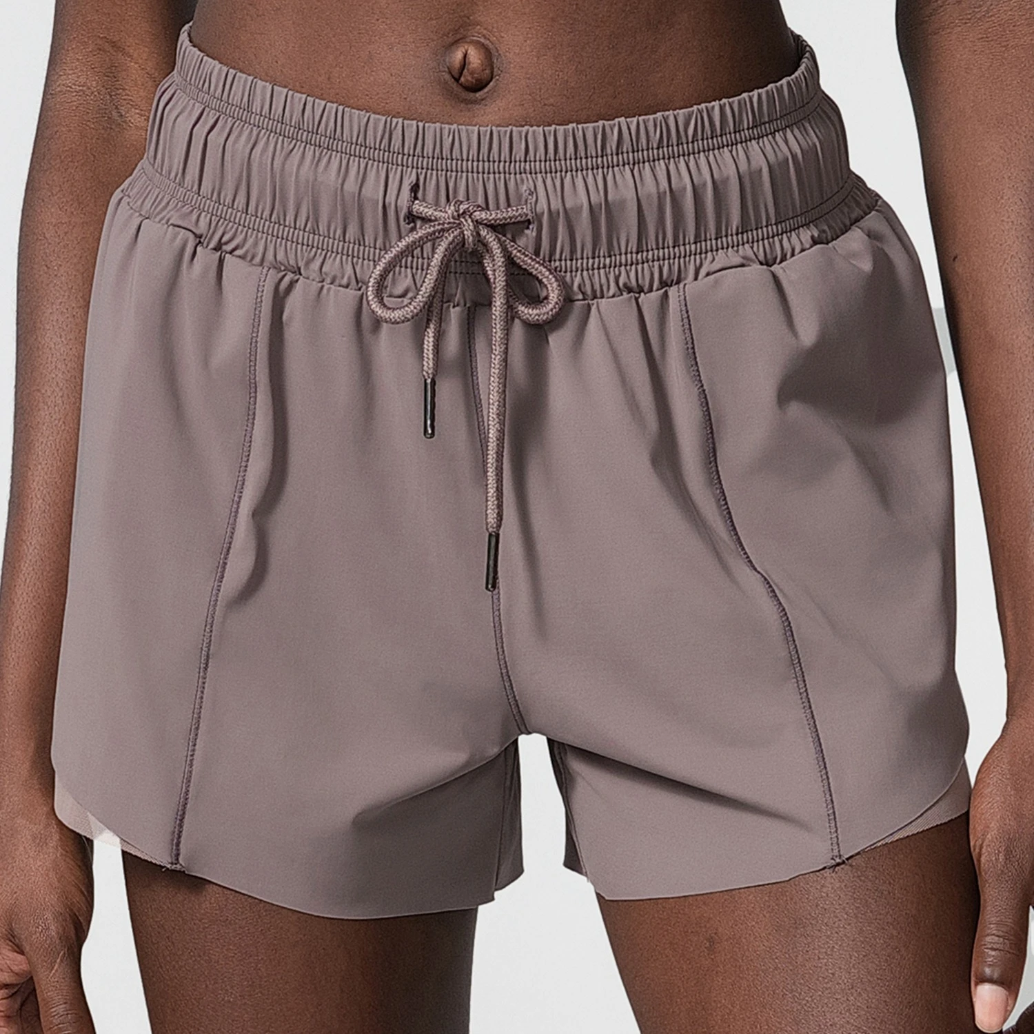 2024 Custom Logo 2 Piece Nude Feeling Women Yoga Shorts Fitness Workout Running Gym Wear Sports Yoga Shorts With Pocket