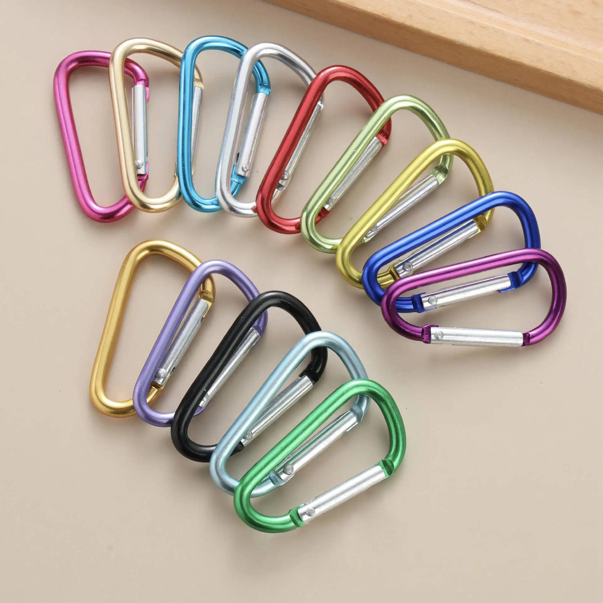 Custom Logo Safety Heavy Duty Metal Spring Snap Hook Clip Aluminum Climbing Carabiner Clip Hook Custom Carabiner
