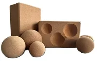 Factory Supply High Density Natural Wooden Foam Roller Fitness Muscle Massage Cork Yoga ball
