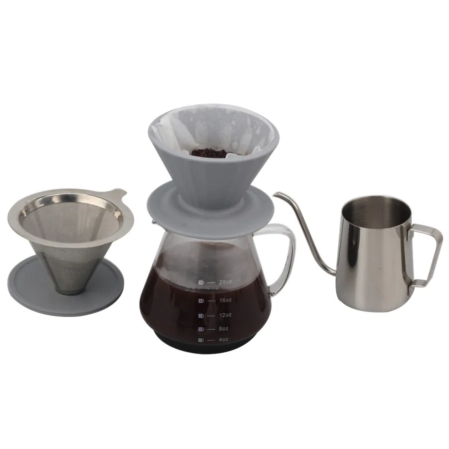 Stainless Steel with Double Mesh Liner with the silicone holder Slow Drip Brew Coffee Filter