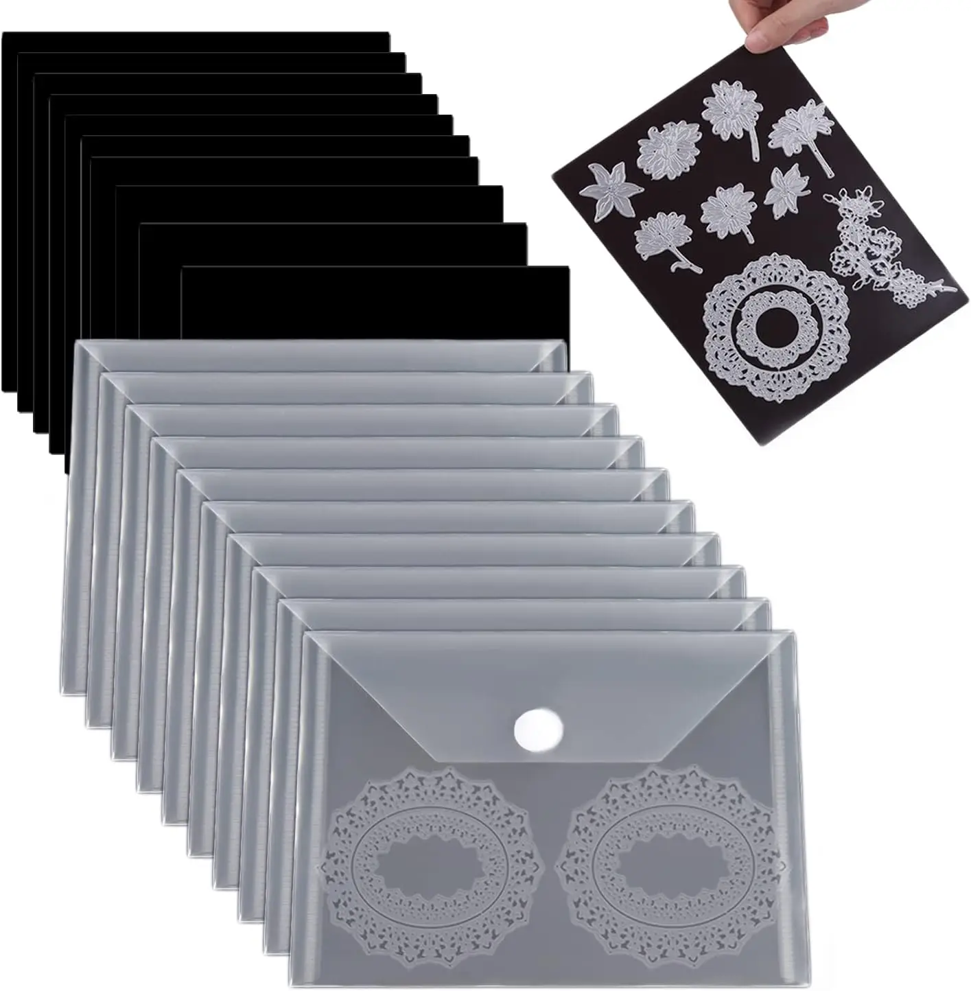 Stamp and Die Cut Storage Pockets with Rubber Magnetic Sheets