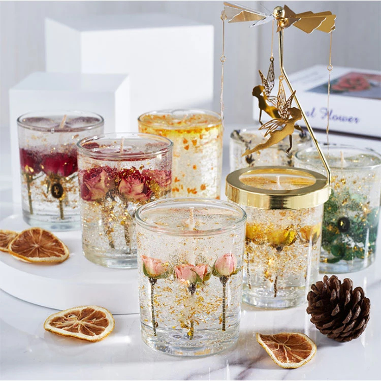 Home Decoration Clear Transparent Gel Wax Candles Glass Cup Aromatherapy Scented Candles_candels