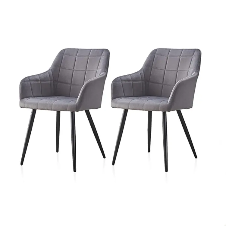 LANRAN Grey Nordic Velvet Chairs Luxury Modern Velvet Lounge Chair Home Furniture