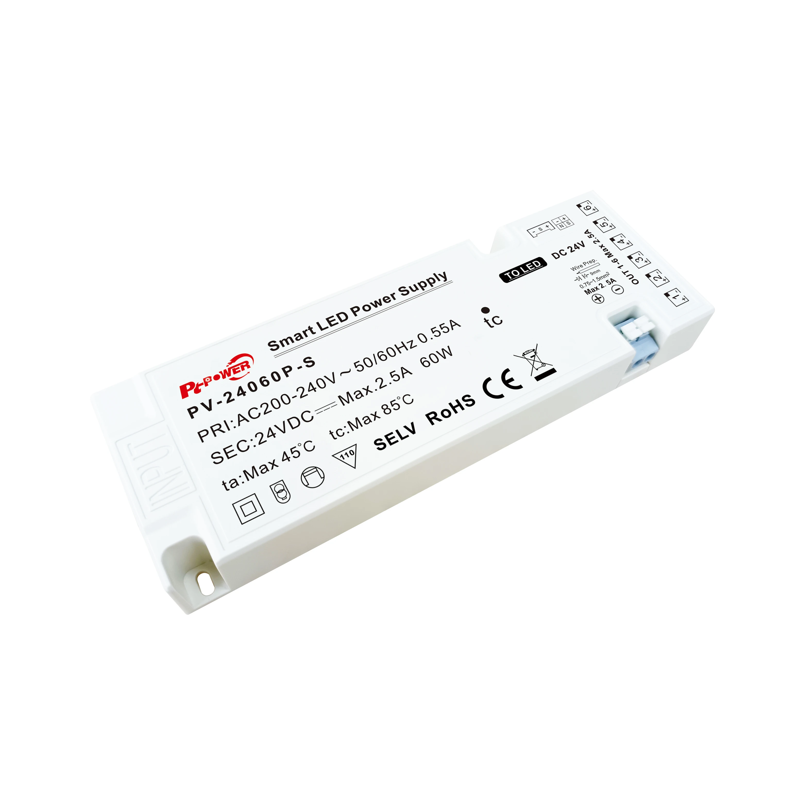 12V 24V Indoor Cabinet Power Supply 60W AC to DC 170-264VAC Constant Voltage LED Driver for LED Strips Light Module