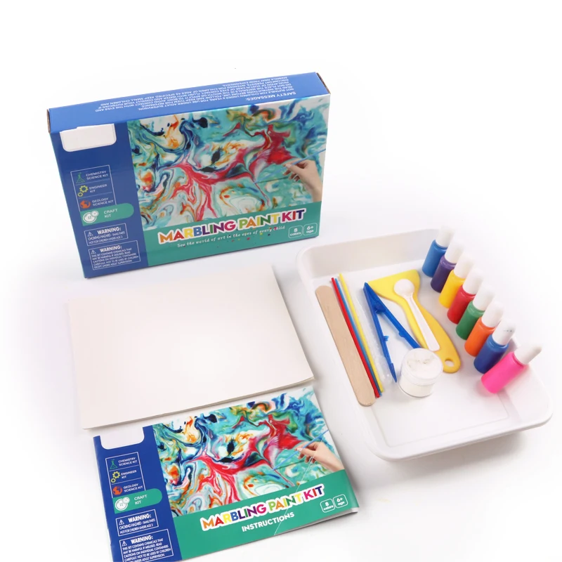 LFDIY6060 Marbling Ink Paint Set Artwork Stone Used For Kinds Paint Brush Kit  Color Marbling Paint