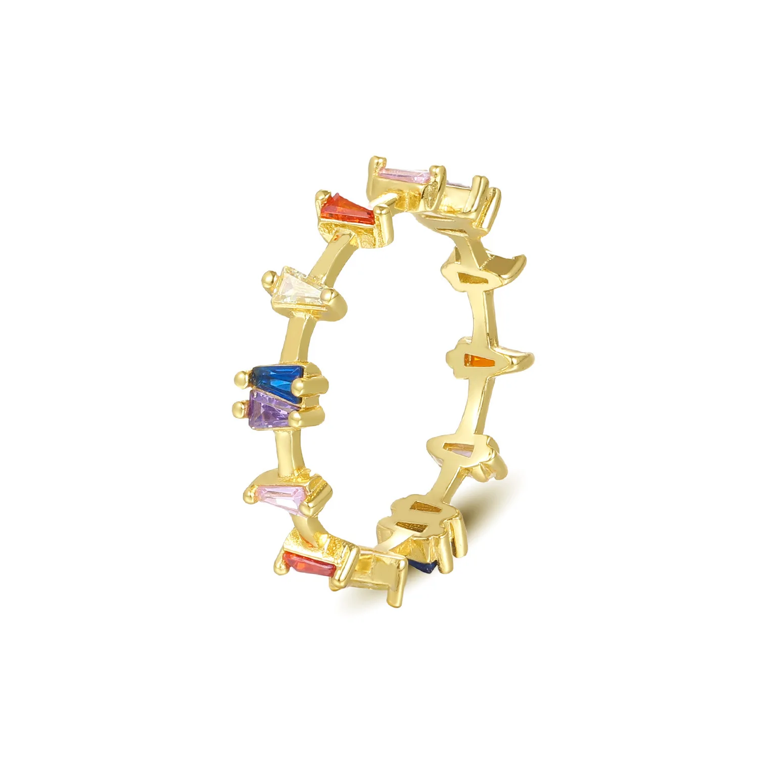 925 Sterling Silver Irregular Colored Zircon Ring Light Luxury Water Drop Shaped Zircon Ring for Women Hainon 822