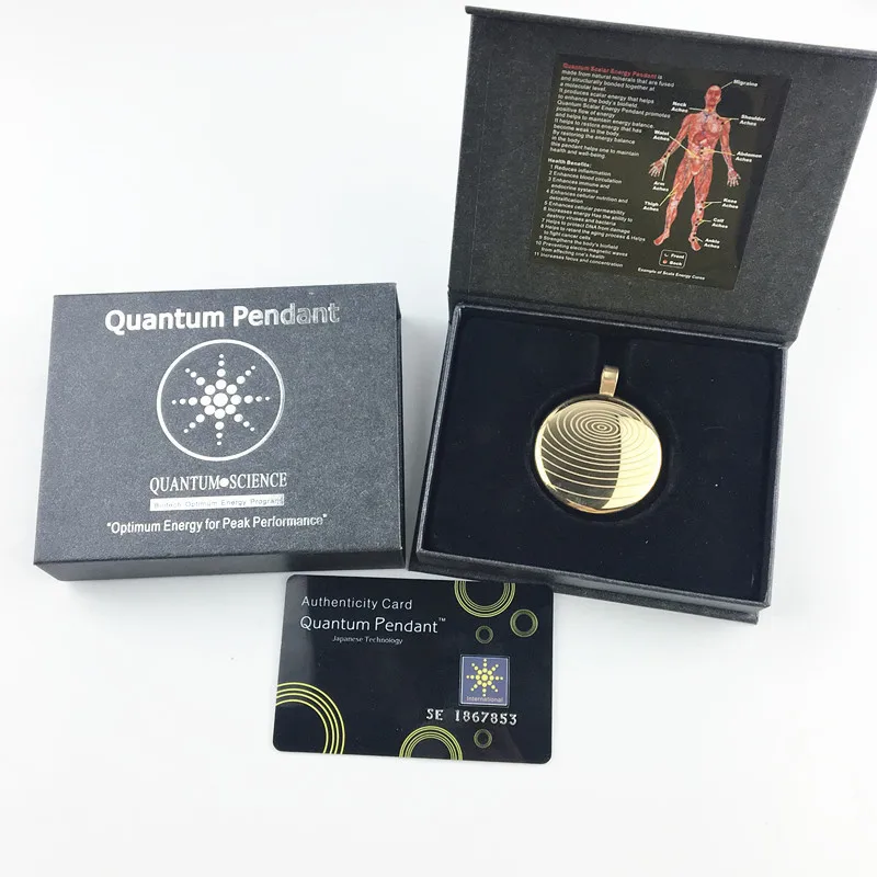 Wollet Classic Three-color Thread Quantum Satellite Gold Negative Ion Energy Pendant