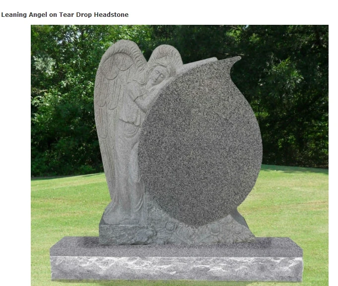 Carving Angel heart shape China light grey granite Headstone for babies