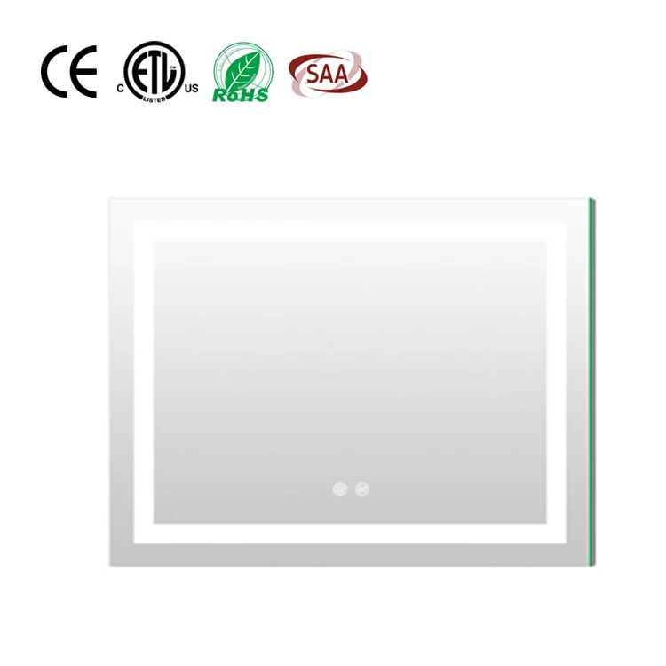 Frameless Touch Screen Mirror Bathroom Smart Mirror With Weather Forecast LED Date Time