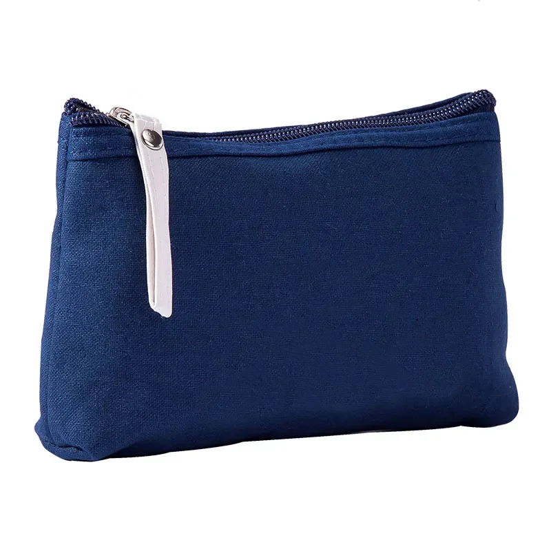 Wholesale Blank Multicolor Canvas Make up Bag With Zipper Daily Home Essentials Case Cosmetic Bags