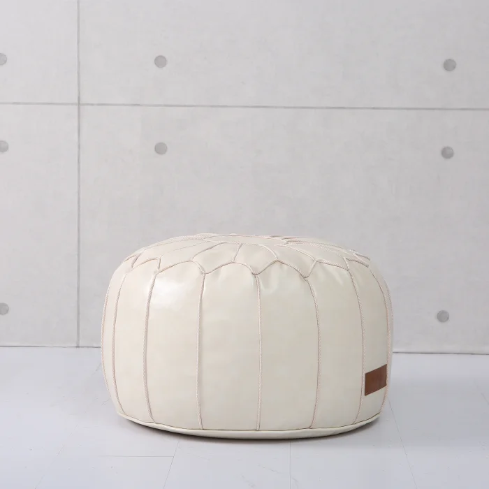 embroidery leather moroccan pouf bean bag