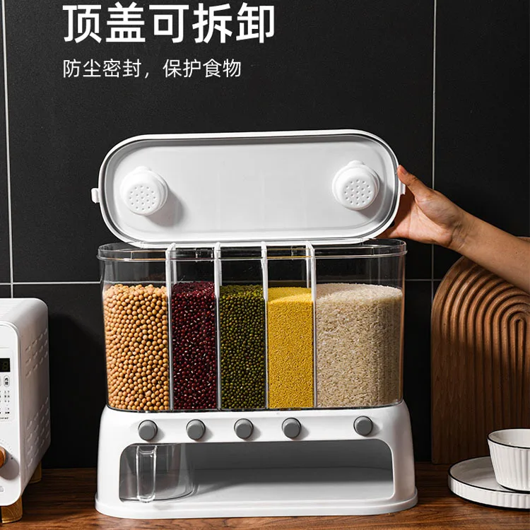 Food Storage Box Plastic cereal Dispenser Storage Box Kitchen Food Grain Rice Container