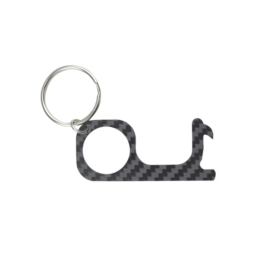 
New contactless carbon fiber self defense keychain tool no touch door handle door opener keychain 
