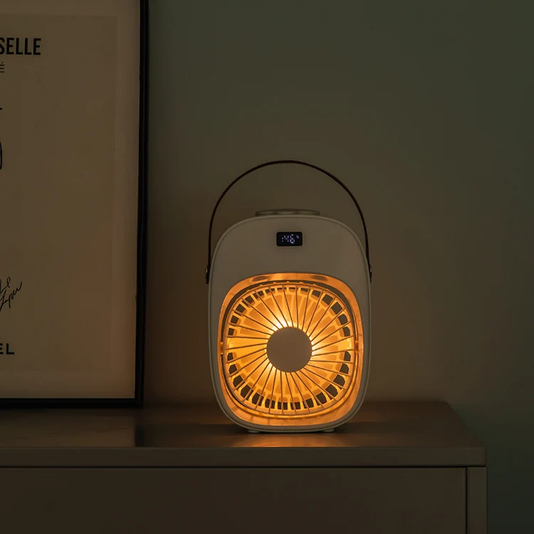 IMYCOO New digital display 3600 mAh battery mini portable spray fan USB rechargeable table fan