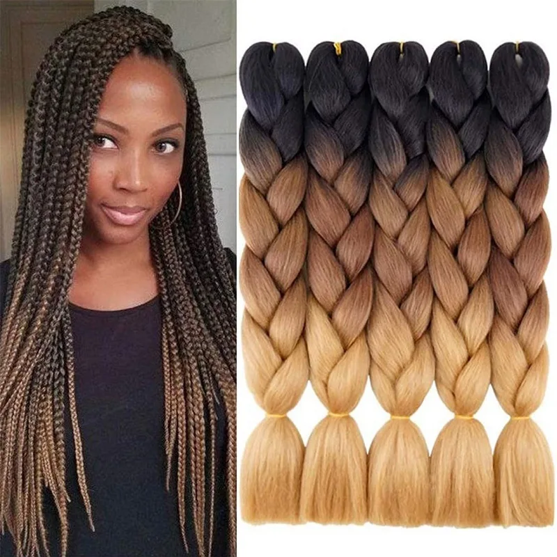Wholesale Price Jumbo Braid Hair Synthetic Ombre Color Jumbo Twist Crochet Braid
