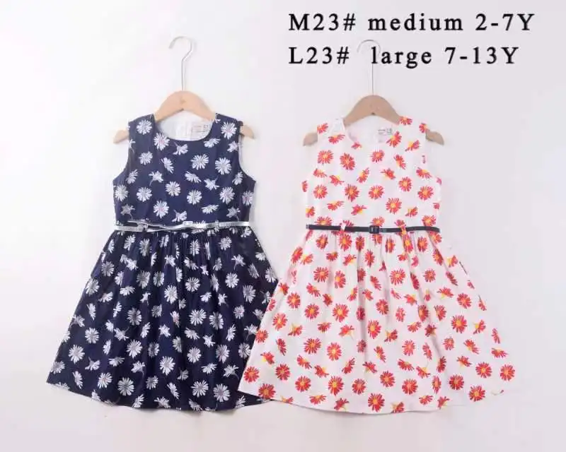 Breathable dresses children Essential Daily Wear clothes for kids girls Sleeveless girls clothes 8-12 years dresses