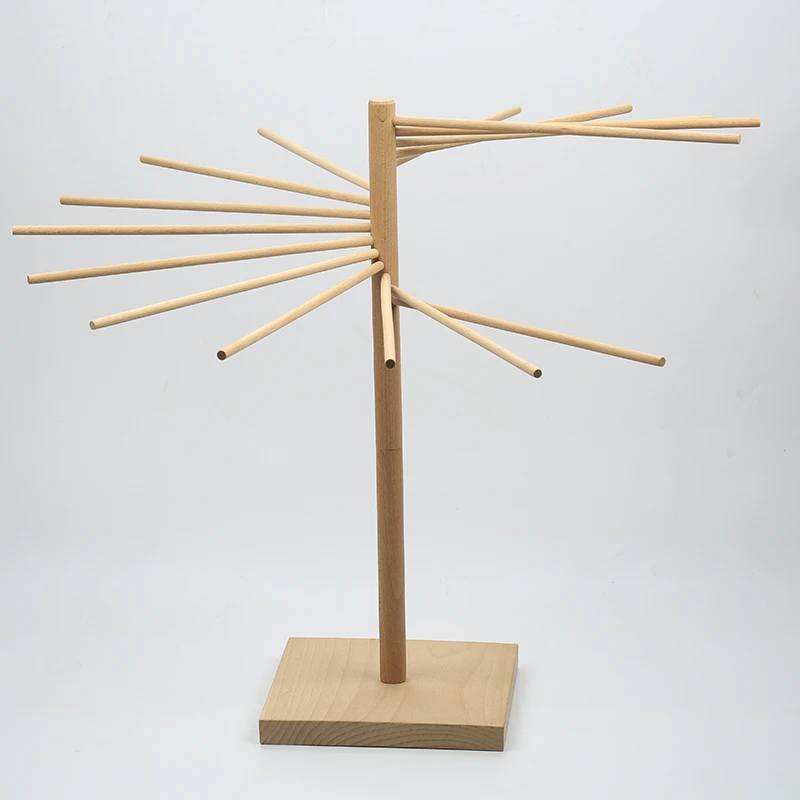 High Quality Natural Wooden Collapsible Noodle Spaghetti Italian Pasta Drying Rack For Home