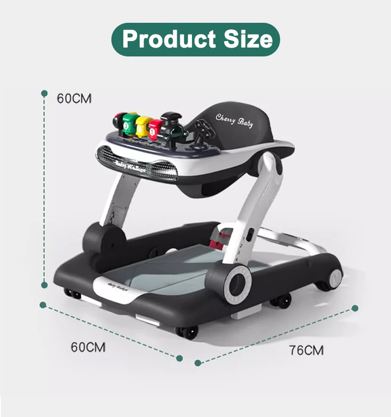 Walking safety protect U shaped chassis musical baby bouncer walker