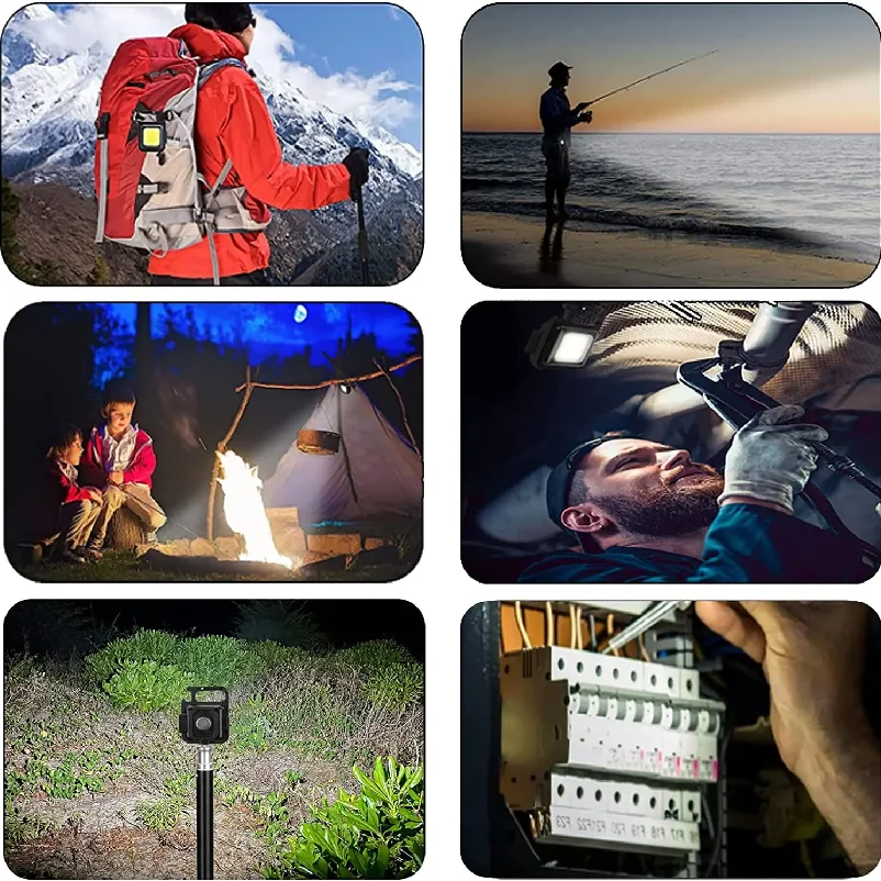 Mini Magnetic Led Keychain Light Flashlight Camping Flashlight Plastic Type C Rechargeable Portable Pocket Keychain