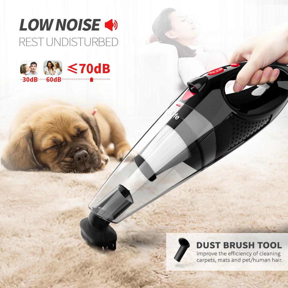 Vaclife 12V 100W Cordless Vacuum Cleaners Rechargeable for Mini Handheld Portable Car Vacuum Cleaner Sofa Vacuum Battery Medium