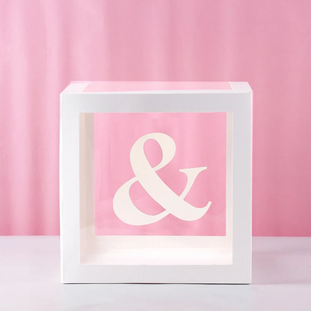  Wholesale Displaying CustomLetter A~Z Paper Transparent Blocks Balloon Boxes Set Birthday Wedding Baby Shower